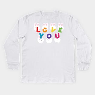 Bunnies Love You Kids Long Sleeve T-Shirt